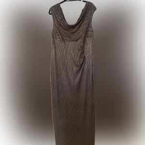 Connected Apparel Metallic Maxi Dress